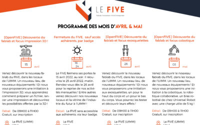 [Avril & Mai] Les programmes d’avril et de mai sont en lignes !