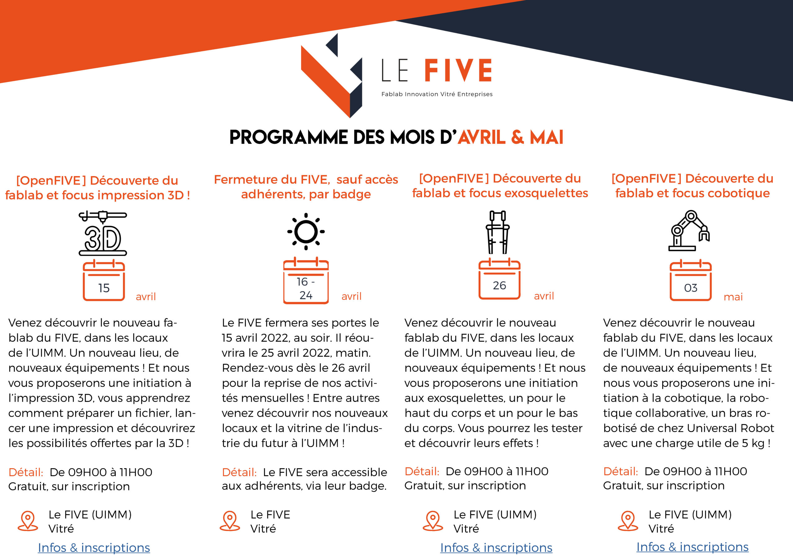 Programme avril - mai